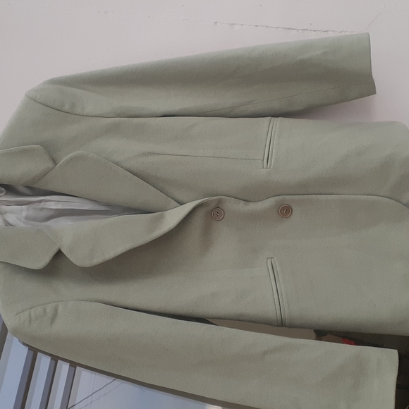 Sisley Italy Italian Made Sage Green Wool Suit Classic Jacket Blazer size S - Picture 2 of 7